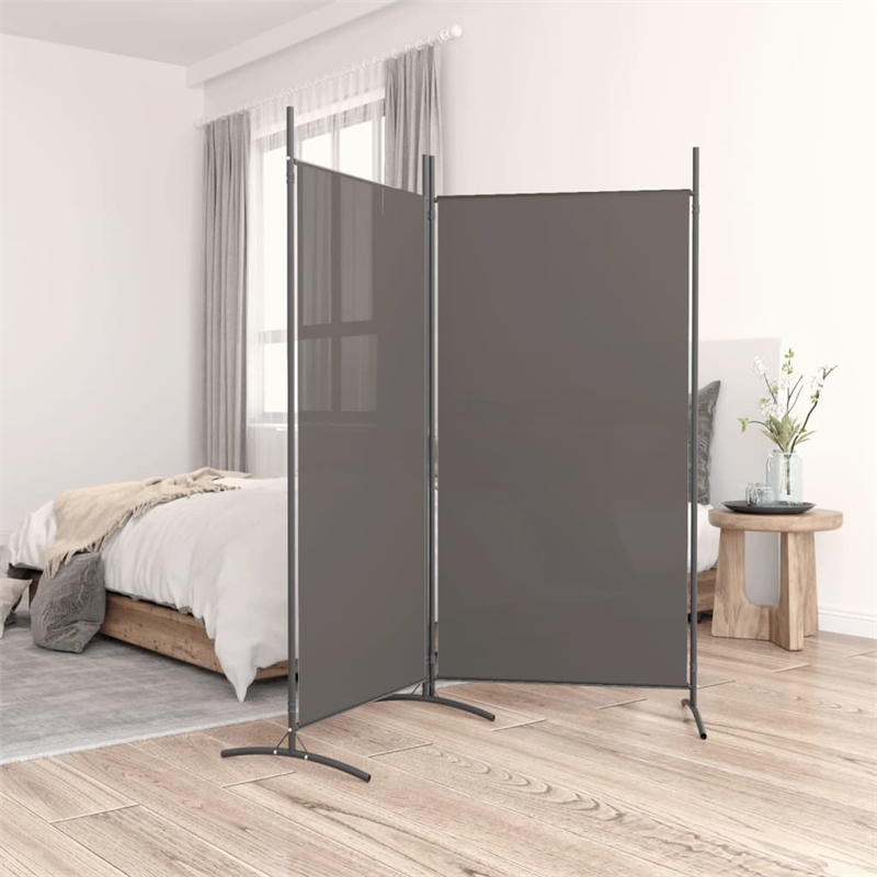 vidaXL 2-Panel Room Divider in Anthracite Fabric