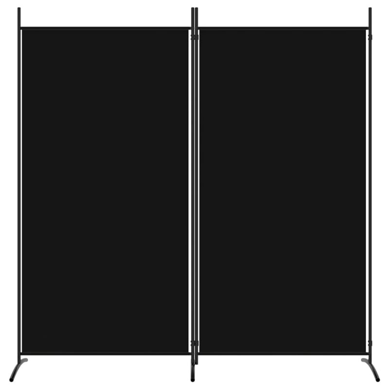 vidaXL 2-Panel Room Divider in Black Fabric