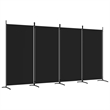 vidaXL 4-Panel Room Divider in Black Fabric