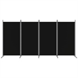 vidaXL 4-Panel Room Divider in Black Fabric