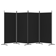 vidaXL 4-Panel Room Divider in Black Fabric