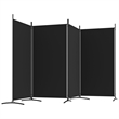 vidaXL 4-Panel Room Divider in Black Fabric