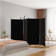 vidaXL 4-Panel Room Divider in Black Fabric