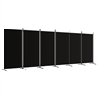 vidaXL 6-Panel Room Divider in Black Fabric