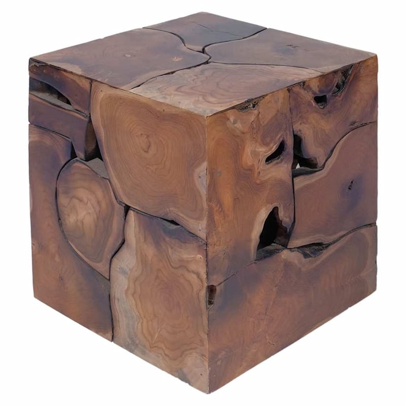 vidaXL Medium Hardwood Wooden Stool End Table in Brown
