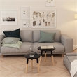 vidaXL Solid Pinewood Legs MDF Top Small Side Table in Black (Set of 2)