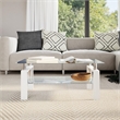 vidaXL Melamine Coffee Table in White and Transparent Tempered Glass