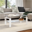 vidaXL Melamine Coffee Table in White and Transparent Tempered Glass