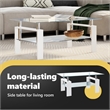vidaXL Melamine Coffee Table in White and Transparent Tempered Glass