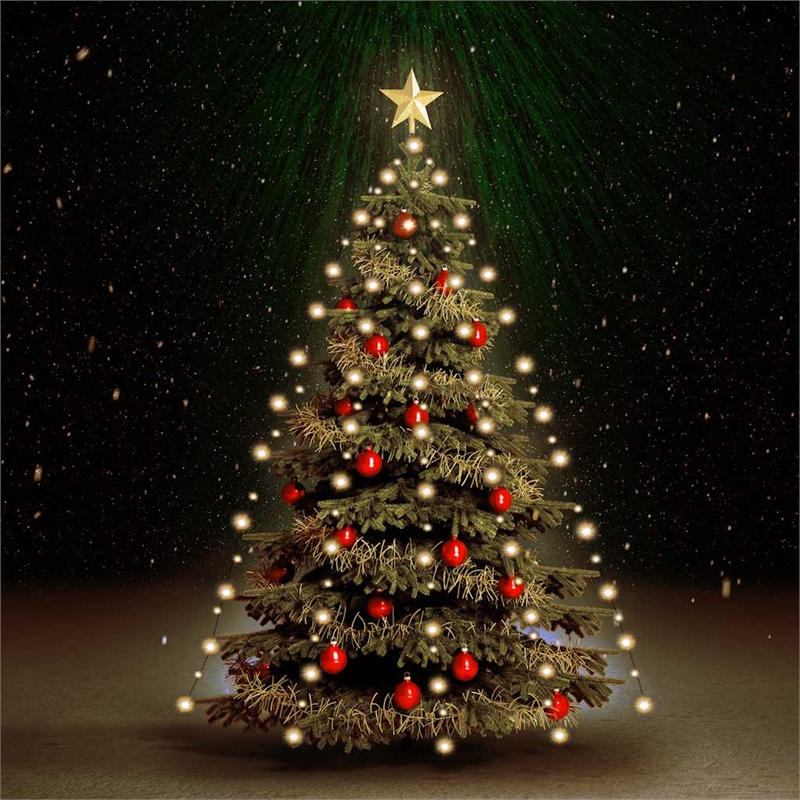 vidaXL PVC Standard Water Resistant Tree Light in Green