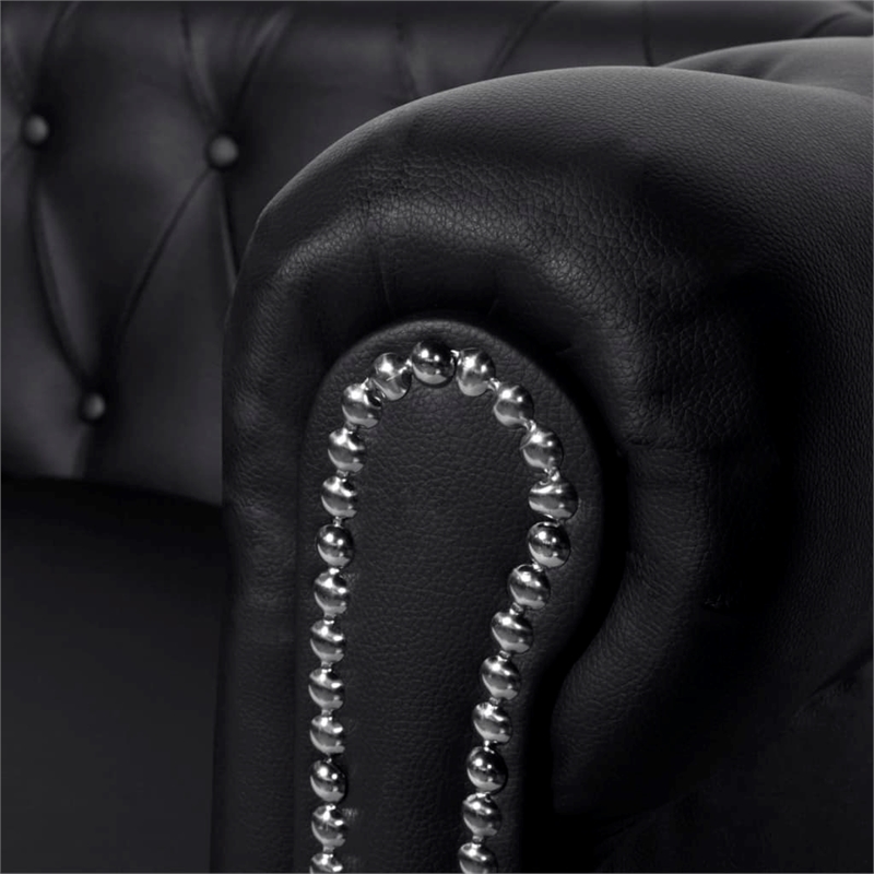Vidaxl 3-Seater Sofa in Black Artificial Leather