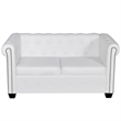Vidaxl Wooden Frame Sofa in White Artificial Leather