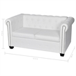 Vidaxl Wooden Frame Sofa in White Artificial Leather