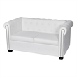 Vidaxl Wooden Frame Sofa in White Artificial Leather
