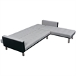 Vidaxl Wooden Frame Sofa in Black And Grey Polyester Fabric