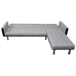 Vidaxl Wooden Frame Sofa in Black And Grey Polyester Fabric