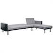 Vidaxl Wooden Frame Sofa in Black And Grey Polyester Fabric
