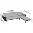Vidaxl Wooden Frame Sofa in Black And Grey Polyester Fabric