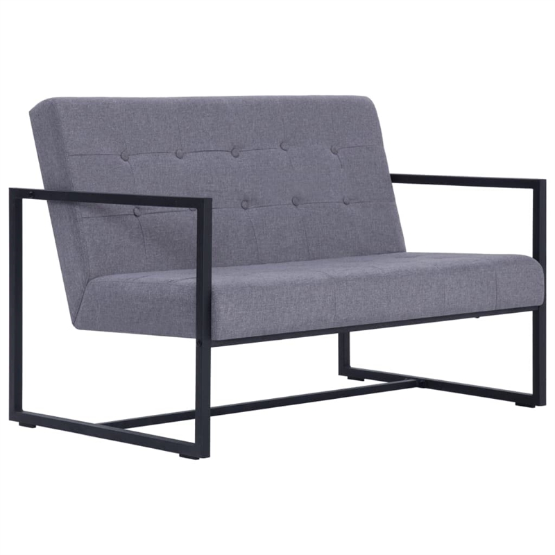 Vidaxl 2-Seater Fabric Loveseat in Light Grey