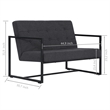 Vidaxl Steel 2-Seater Sofa in Dark Gray Polyester Fabric