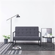 Vidaxl Steel 2-Seater Sofa in Dark Gray Polyester Fabric