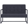 Vidaxl Steel 2-Seater Sofa in Dark Gray Polyester Fabric