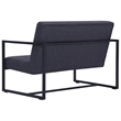 Vidaxl Steel 2-Seater Sofa in Dark Gray Polyester Fabric