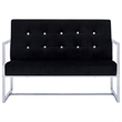 Vidaxl Modern Medium Loveseat in Black Polyester