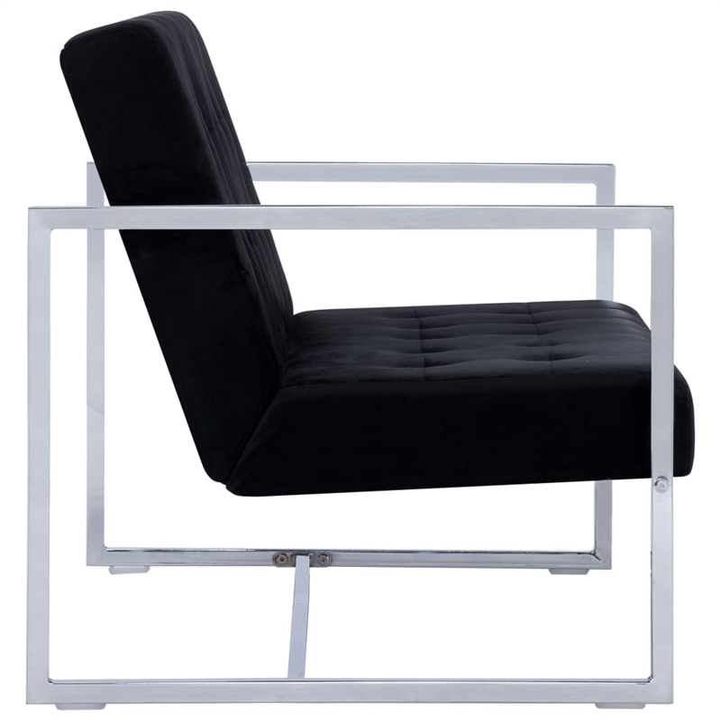 Vidaxl Modern Medium Loveseat in Black Polyester