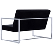Vidaxl Modern Medium Loveseat in Black Polyester
