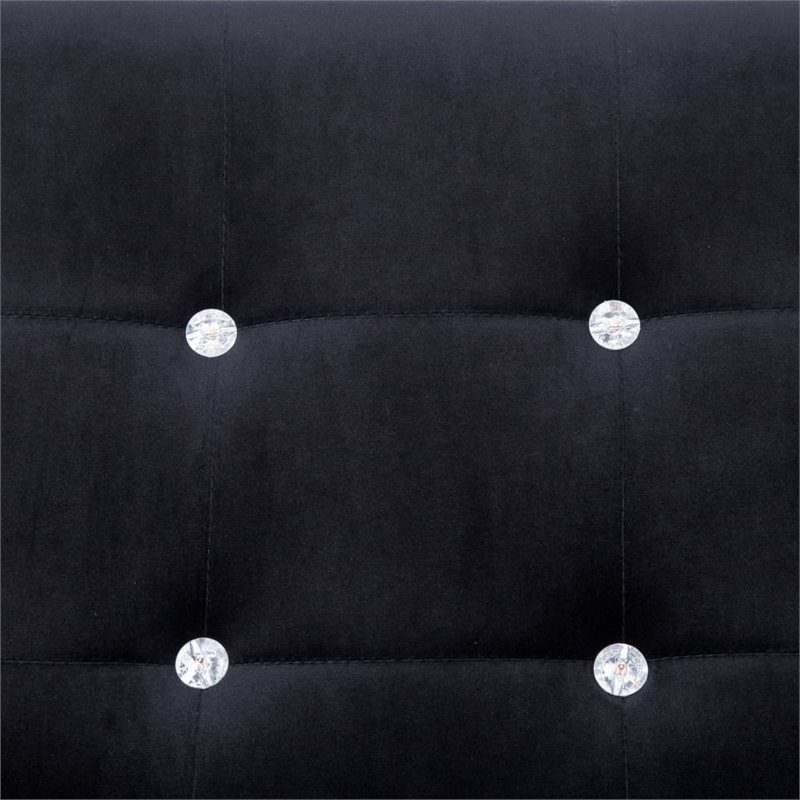Vidaxl Modern Medium Loveseat in Black Polyester
