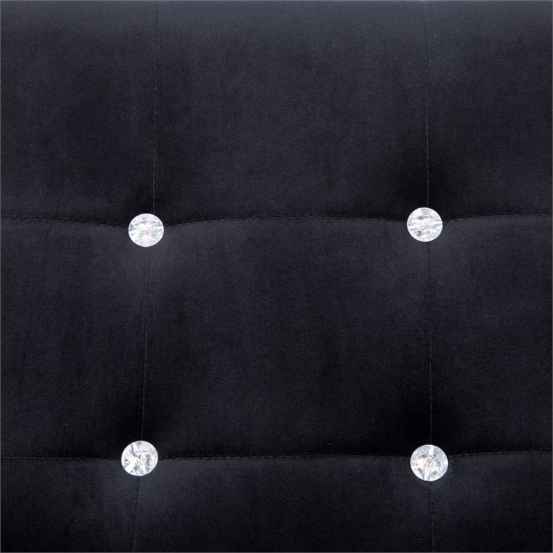Vidaxl Standard Durable Loveseat in Black Velvet
