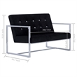 Vidaxl Standard Durable Loveseat in Black Velvet