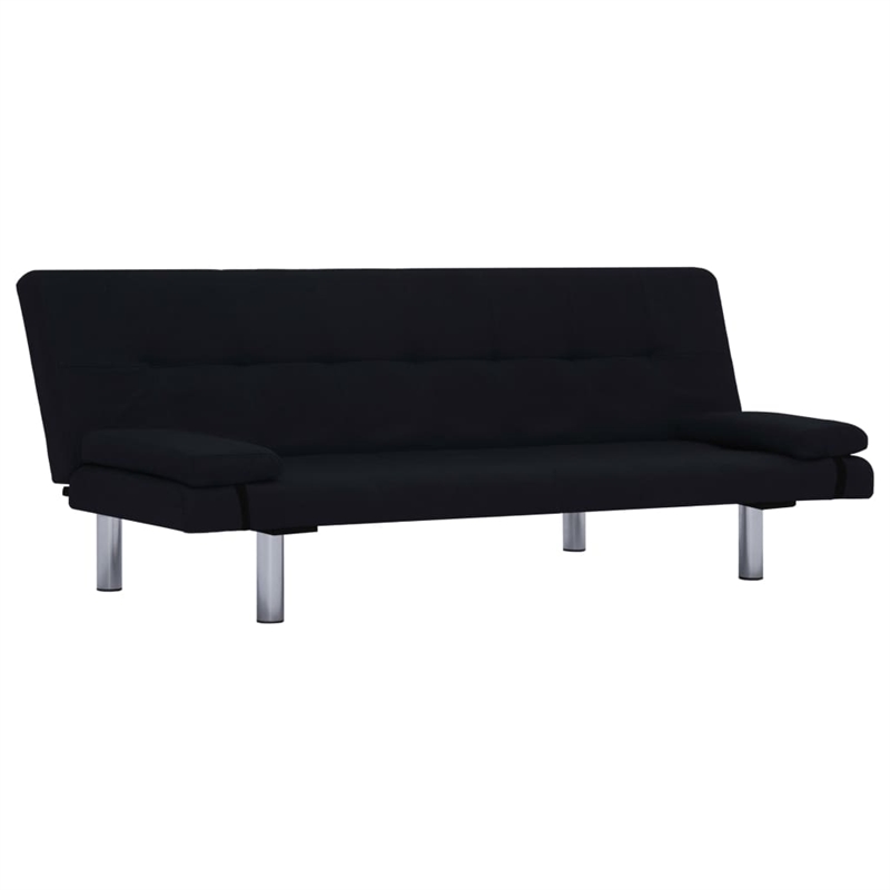 Vidaxl Wooden Frame Sofa Bed in Black