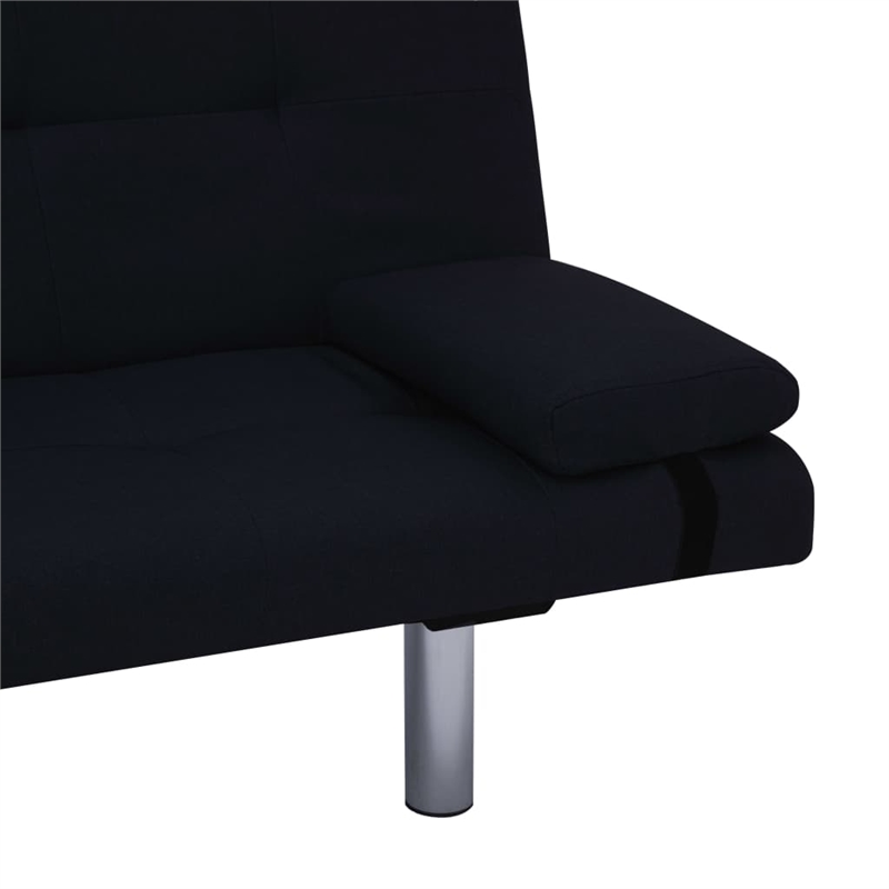 Vidaxl Wooden Frame Sofa Bed in Black