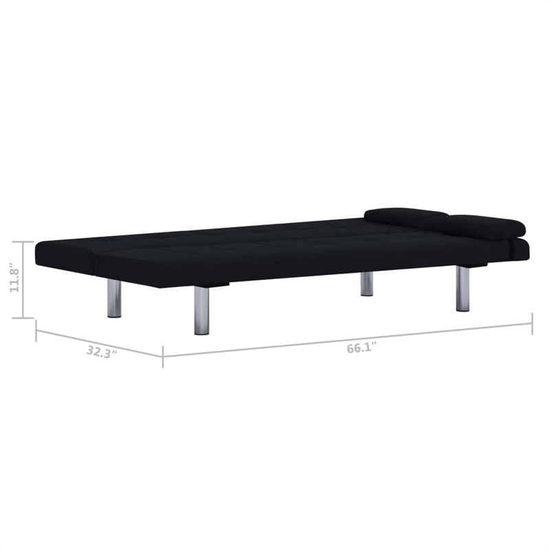 Vidaxl Wooden Frame Sofa Bed in Black