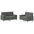 Vidaxl Metal Sofa Set in Dark Grey Polyester Fabric
