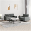 Vidaxl Metal Sofa Set in Dark Grey Polyester Fabric
