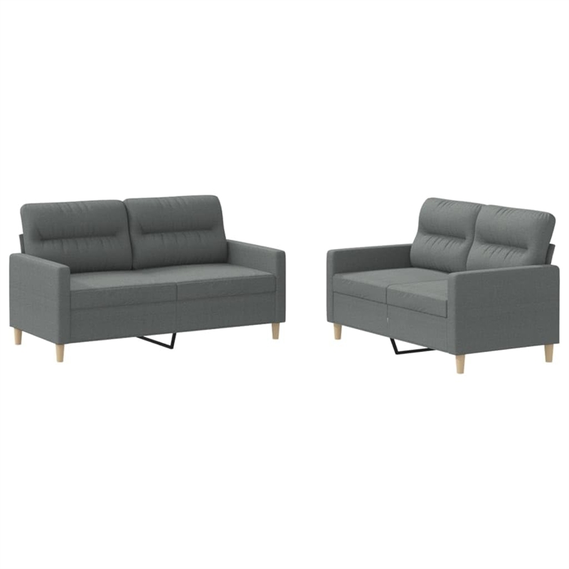 Vidaxl Metal Sofa Set in Dark Grey Polyester Fabric