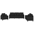 Vidaxl 3 -Piece Metal Sofa Set in Black Fabric Polyester