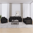 Vidaxl 3 -Piece Metal Sofa Set in Black Fabric Polyester