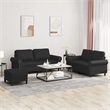 Vidaxl Metal Sofa Set in Black Faux Leather