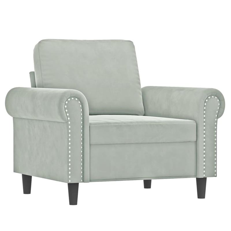 Vidaxl Rectangular Sofa Set in Light Gray Velvet