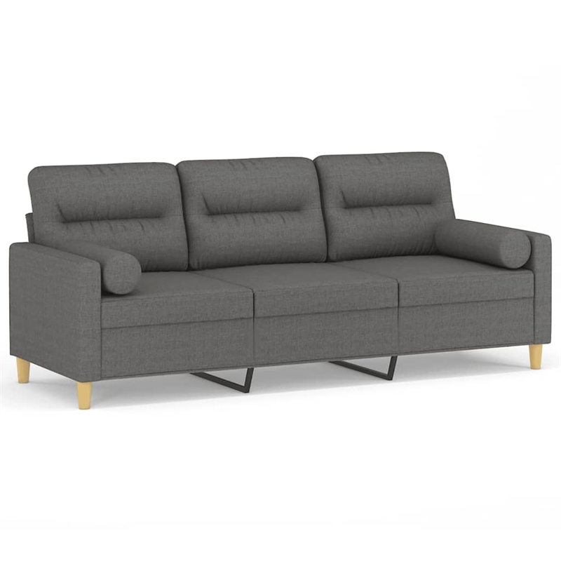 Vidaxl Metal 3-Seater Sofa in Dark Grey Polyester