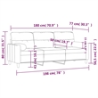 Vidaxl Metal 3-Seater Sofa in Dark Grey Polyester