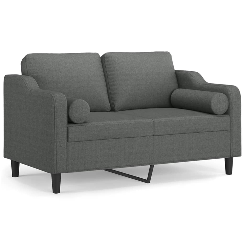 Vidaxl Metal 2-Seater Sofa in Dark Grey Polyester