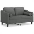 Vidaxl Metal 2-Seater Sofa in Dark Grey Polyester