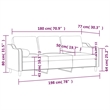 Vidaxl Metal 3-Seater Sofa in Dark Grey Polyester