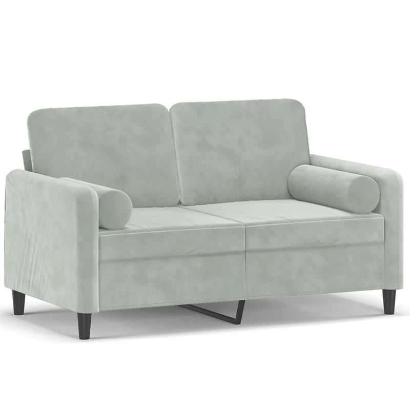 Vidaxl Metal 2-Seater Sofa in Light Grey Velvet
