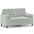 Vidaxl Metal 2-Seater Sofa in Light Grey Velvet